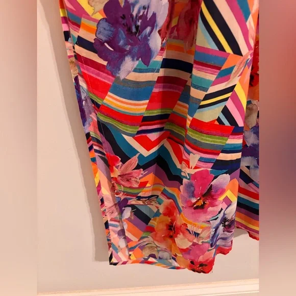 Johnny Was EUC Summer Stripes Maxi Kaftan dress - Picture 8 of 12